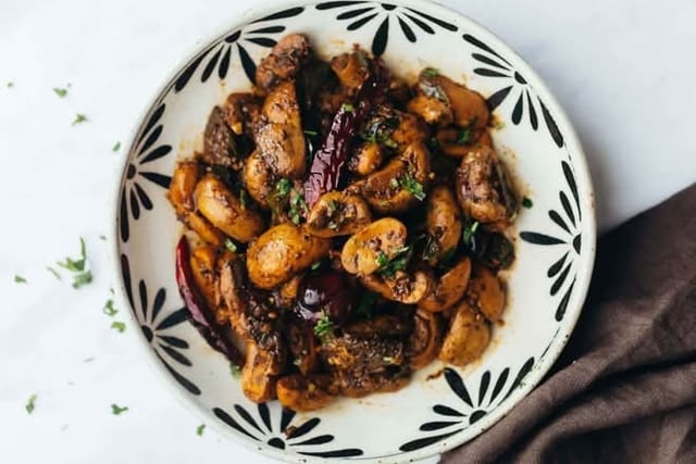 Mushroom Pepper Fry.