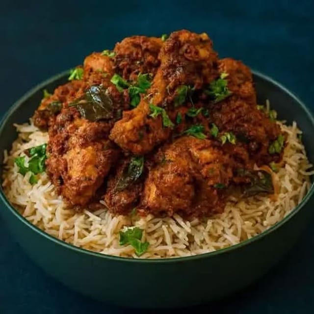 Chicken Ghee Roast Biryani.