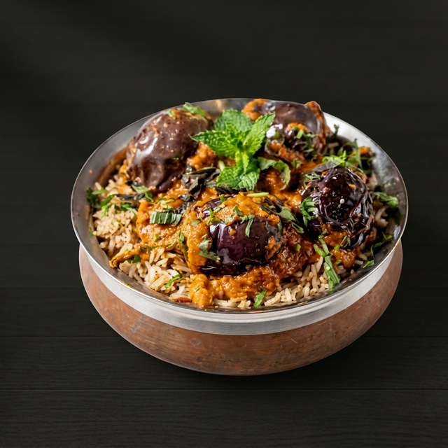 Guthi Vankaya Biryani.